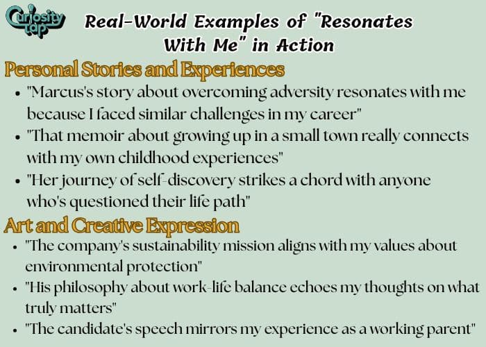 Real-World Examples of "Resonates With Me" in Action
