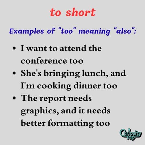 to short


